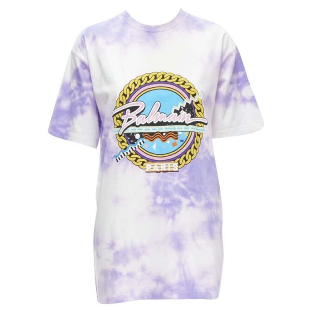 Balmain Tie Dye Retro Logo Tshirt